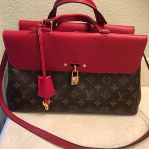Authentic Louis Vuitton Monogram mixed fabrics red